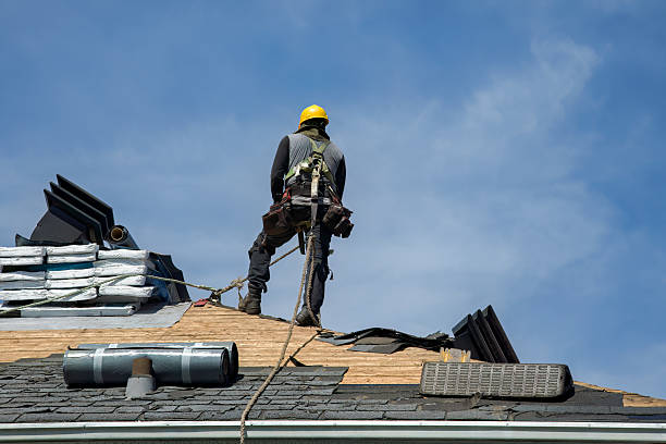 Professional Gutter Installation technician working in Cheshire, OR